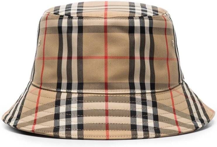 Burberry Vintage Check Bucket Hat Beige Heren