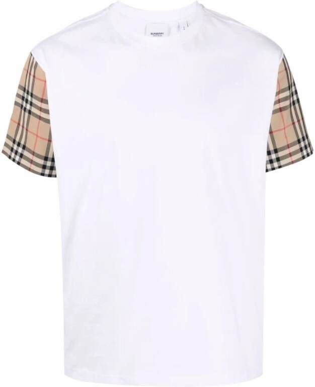 Burberry Vintage Check Mouw Katoenen T-Shirt Wit Dames