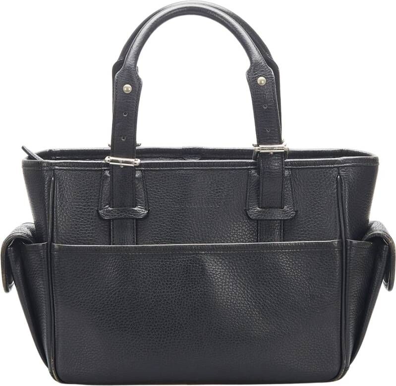 Burberry Vintage Pre-eigendom handtas lederen kalf Zwart Dames
