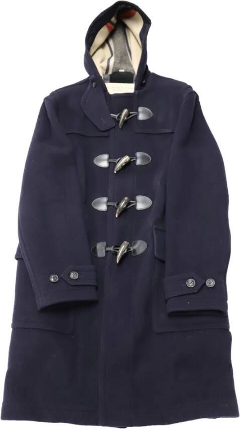 Burberry Vintage Pre-owned Brit Detachable Hood Duffle Jacket Blauw Heren