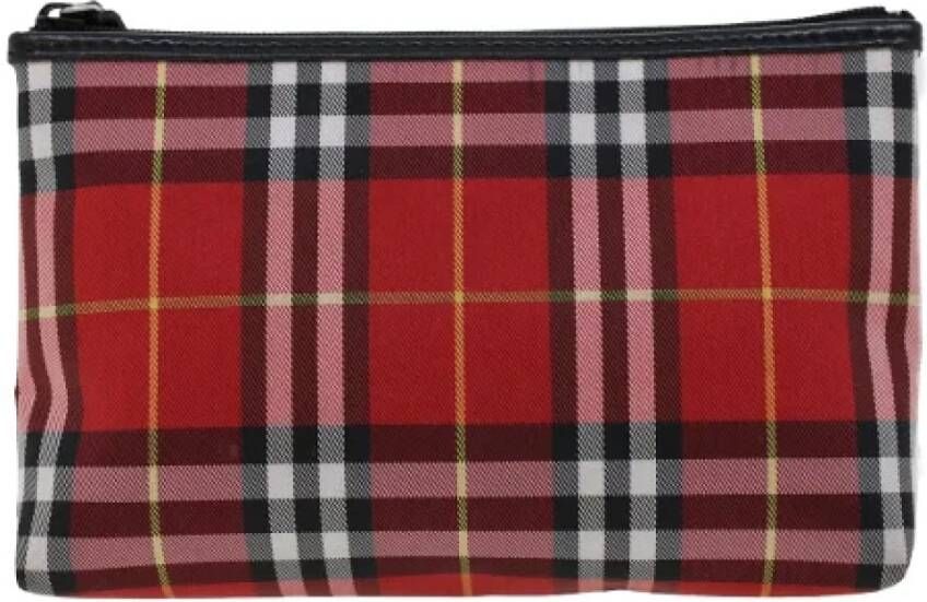 Burberry Vintage Pre-owned Canvas clutches Rood Dames