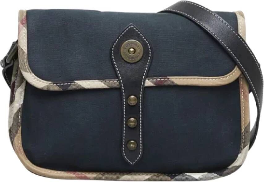 Burberry Vintage Pre-owned Canvas crossbody-bags Zwart Dames