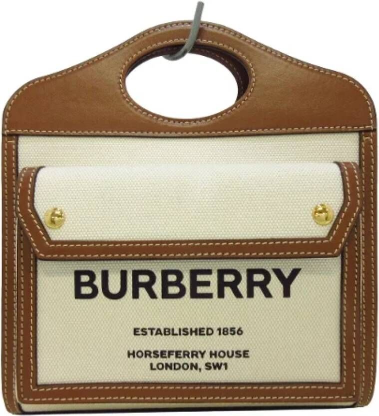 Burberry Vintage Pre-owned Canvas handbags Beige Dames