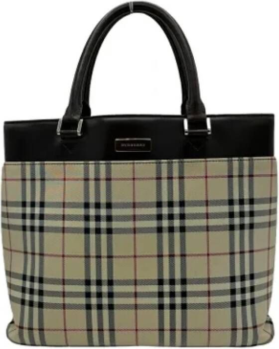 Burberry Vintage Pre-owned Canvas handbags Beige Dames