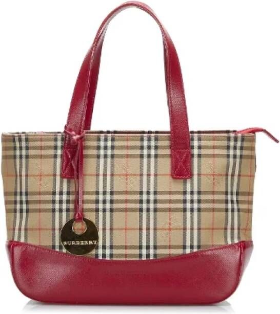 Burberry Vintage Pre-owned Canvas handbags Bruin Dames