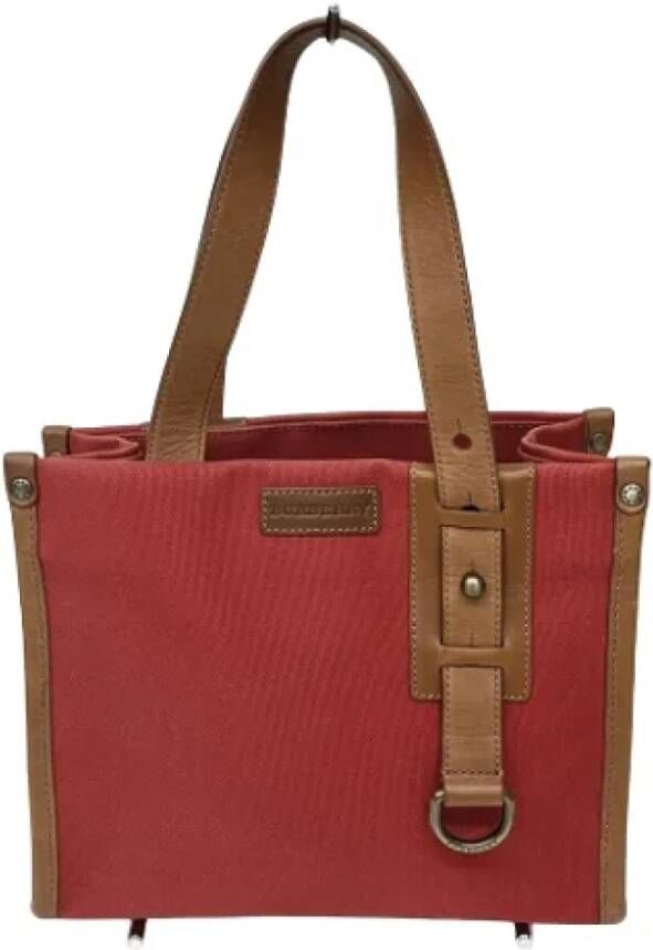 Burberry Vintage Pre-owned Canvas handbags Rood Dames