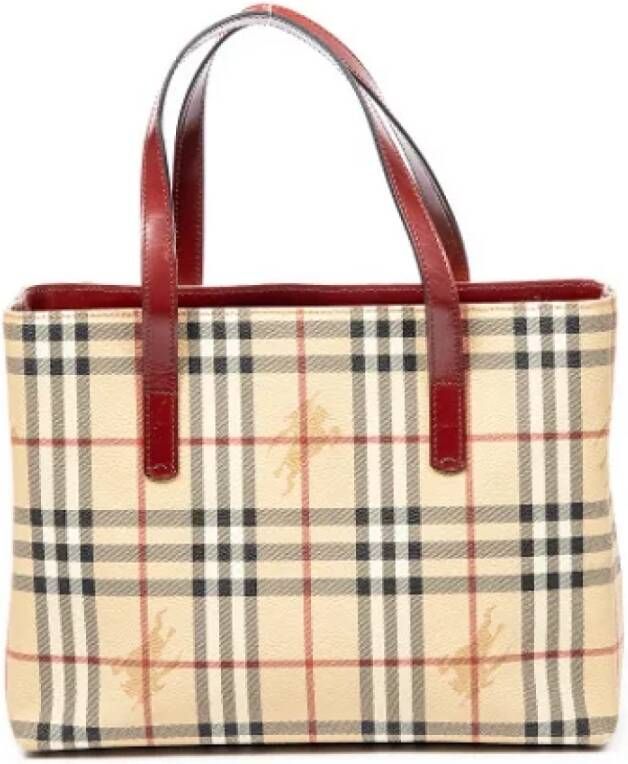 Burberry Vintage Pre-owned Canvas shoulder-bags Beige Dames