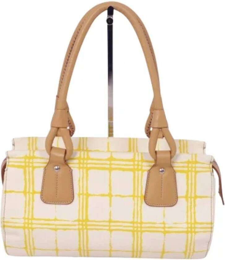 Burberry Vintage Pre-owned Canvas shoulder-bags Yellow Dames
