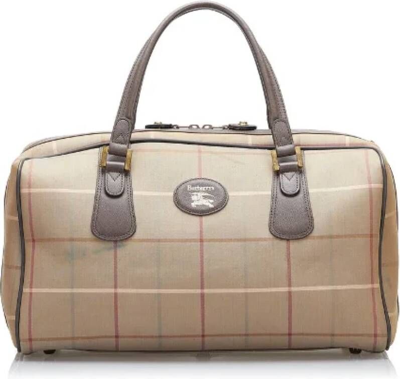 Burberry Vintage Pre-owned Canvas shoulder-bags Grijs Dames
