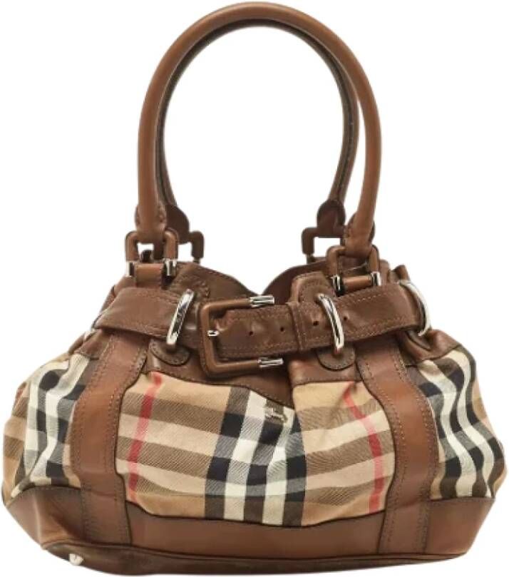 Burberry Vintage Pre-owned Canvas totes Bruin Dames
