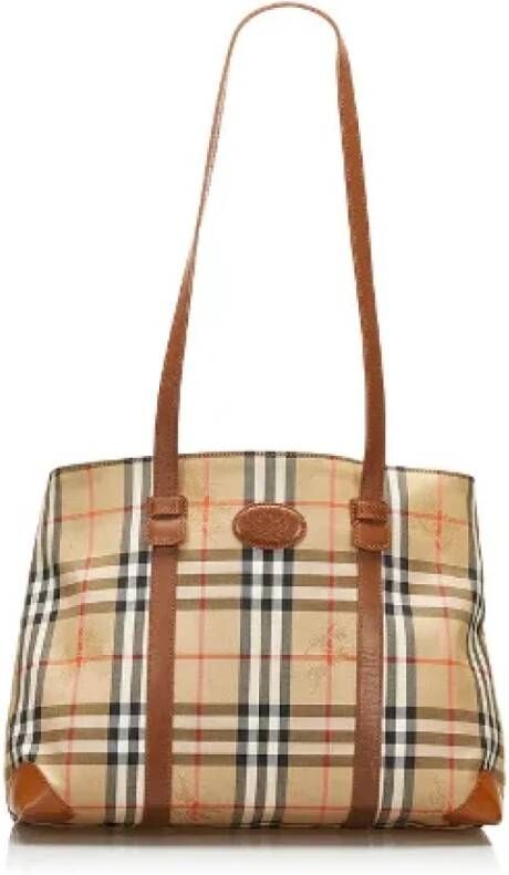 Burberry Vintage Pre-owned Canvas totes Bruin Dames