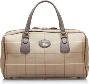 Burberry Vintage Pre-owned Canvas travel-bags Beige Dames