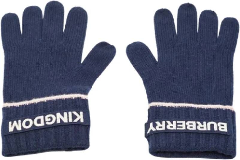 Burberry Vintage Pre-owned Cashmere gloves Blauw Dames