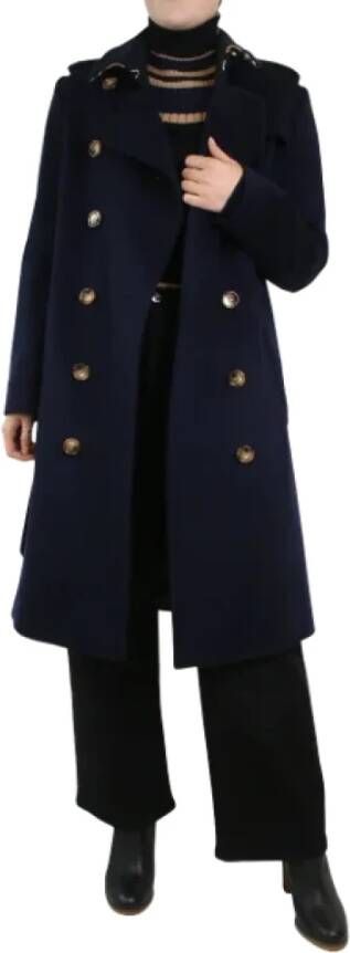 Burberry Vintage Pre-owned Cashmere outerwear Blauw Dames