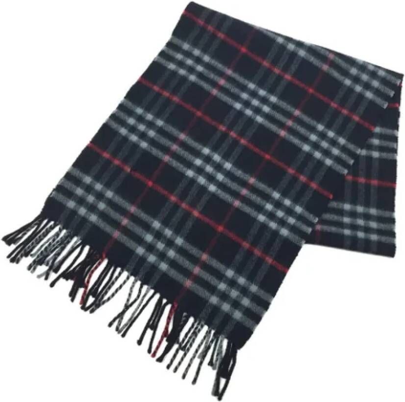 Burberry Vintage Pre-owned Cashmere scarves Blauw Dames