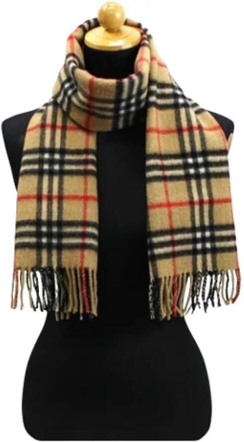 Burberry Vintage Pre-owned Cashmere scarves Bruin Dames