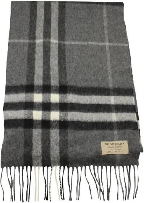 Burberry Vintage Pre-owned Cashmere scarves Grijs Dames