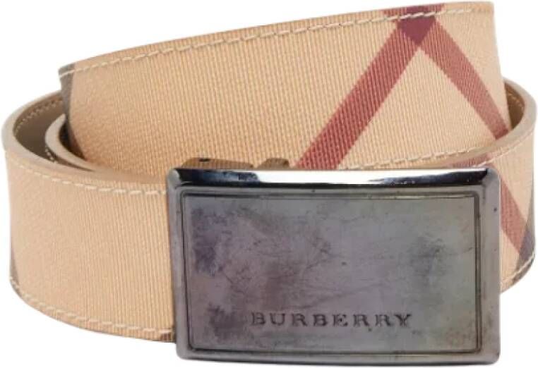 Burberry Vintage Pre-owned Coated canvas belts Beige Heren