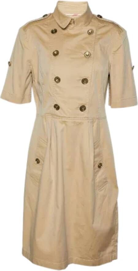 Burberry Vintage Pre-owned Cotton dresses Beige Dames