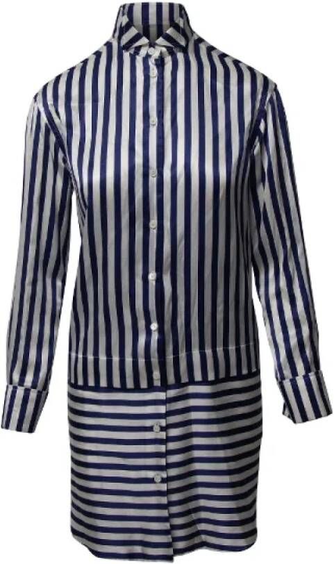 Burberry Vintage Pre-owned Cotton dresses Blauw Dames