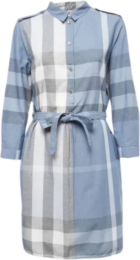 Burberry Vintage Pre-owned Cotton dresses Blauw Dames