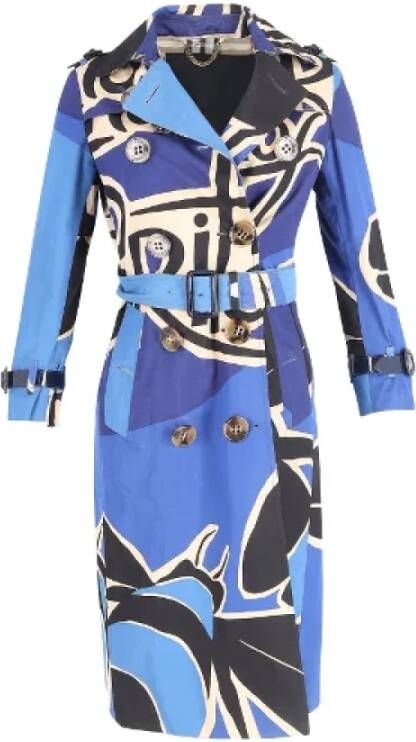 Burberry Vintage Pre-owned Cotton outerwear Blauw Dames