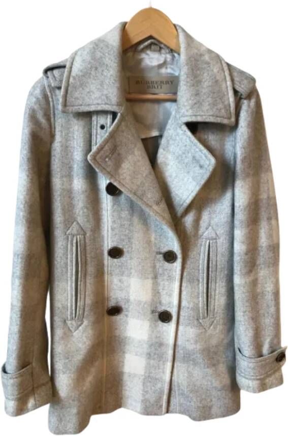 Burberry Vintage Pre-owned Cotton outerwear Grijs Dames