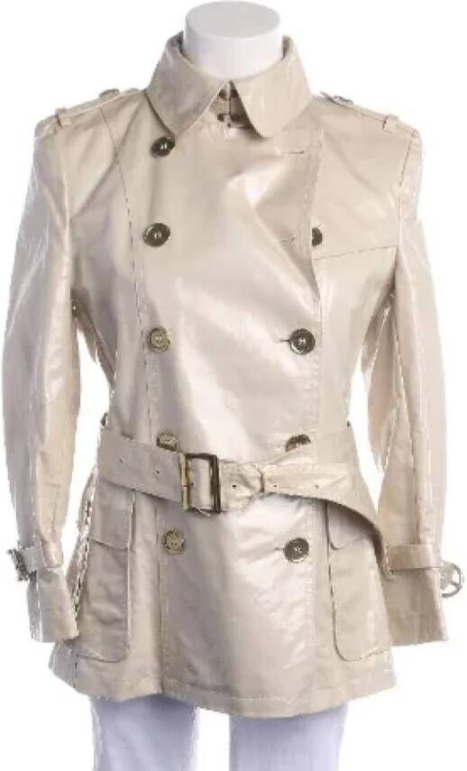 Burberry Vintage Pre-owned Cotton outerwear Wit Dames