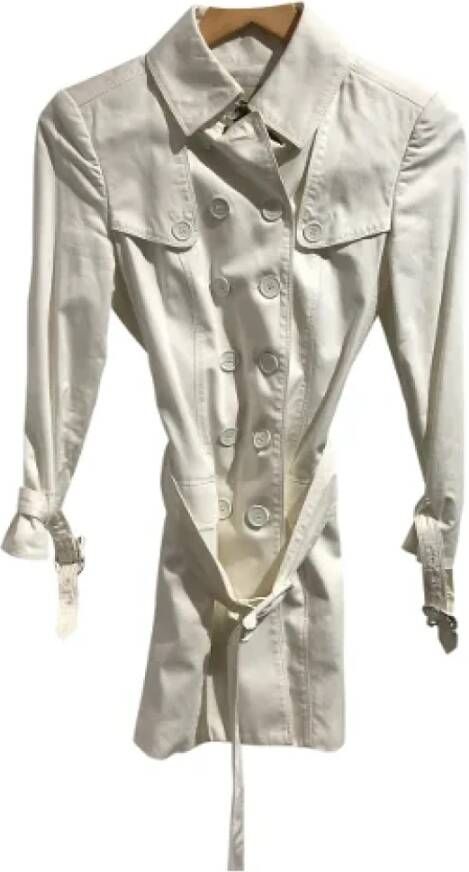 Burberry Vintage Pre-owned Cotton outerwear White Dames