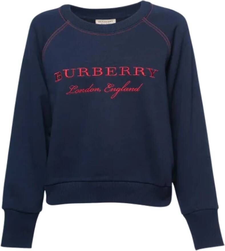 Burberry Vintage Pre-owned Cotton tops Blauw Dames