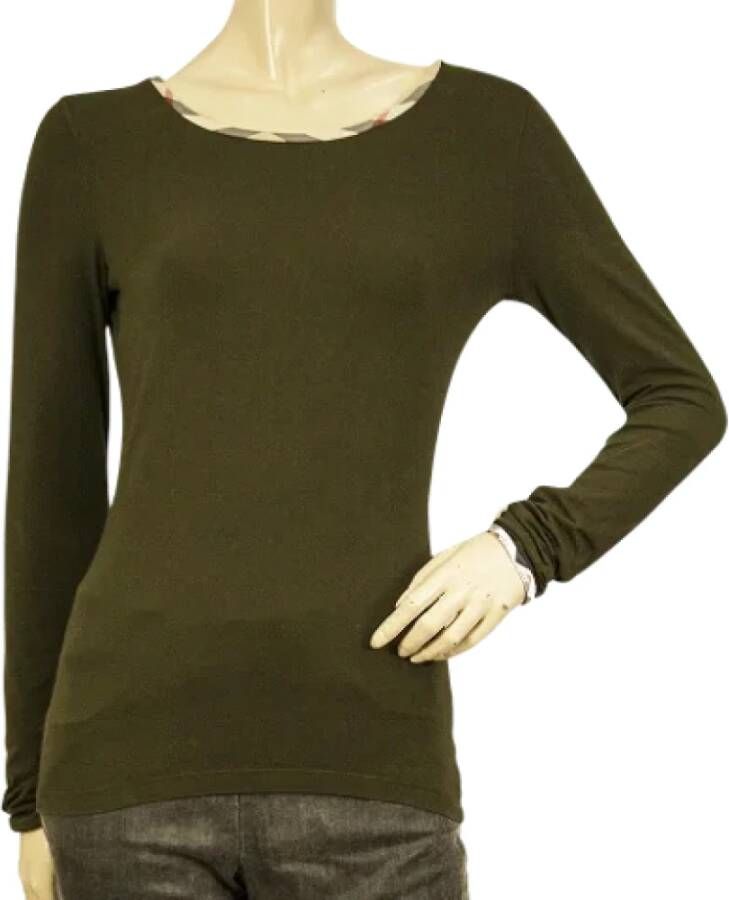 Burberry Vintage Pre-owned Cotton tops Groen Dames