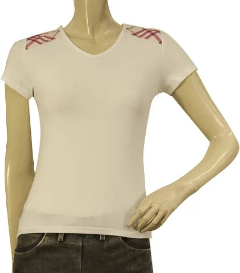 Burberry Vintage Pre-owned Cotton tops Wit Dames
