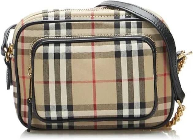 Burberry Vintage Pre-owned Fabric crossbody-bags Bruin Dames
