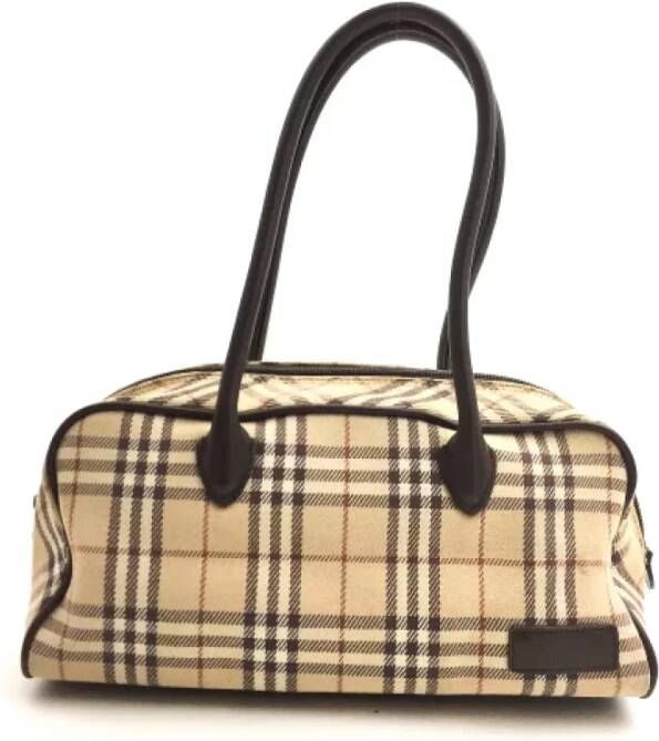 Burberry Vintage Pre-owned Fabric handbags Beige Dames