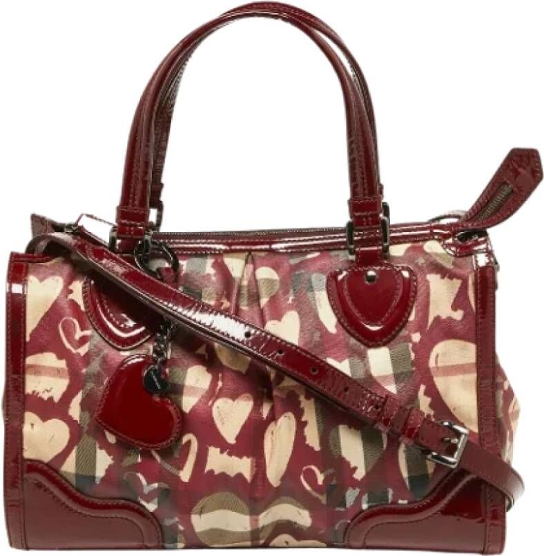 Burberry Vintage Pre-owned Fabric handbags Rood Dames