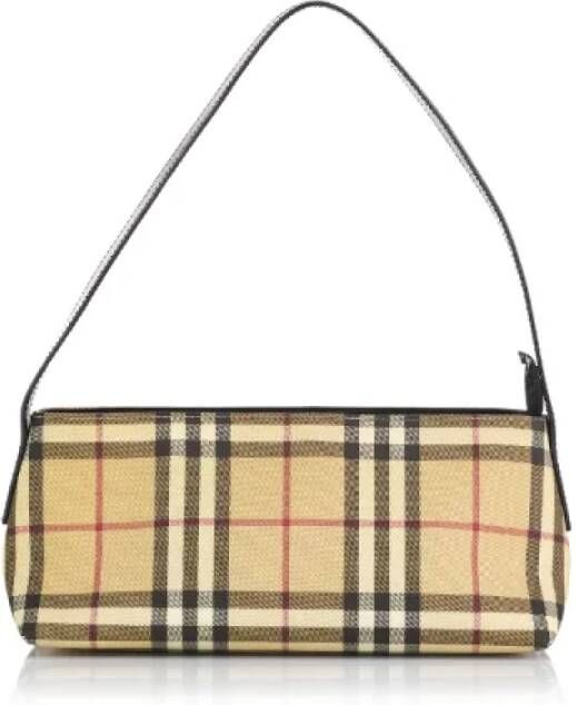 Burberry Vintage Pre-owned Fabric shoulder-bags Bruin Dames