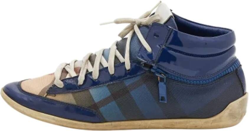 Burberry Vintage Pre-owned Fabric sneakers Blauw Dames