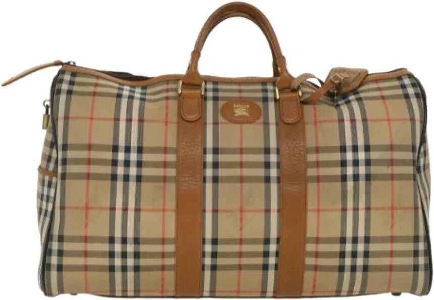 Burberry Vintage Pre-owned Fabric travel-bags Beige Dames