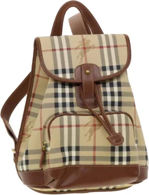 Burberry Vintage Pre-owned Leather backpacks Beige Dames