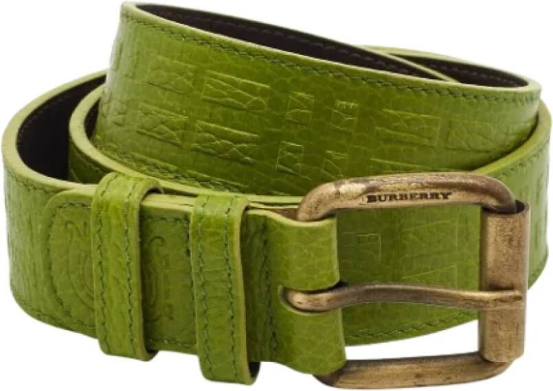 Burberry Vintage Pre-owned Leather belts Groen Dames