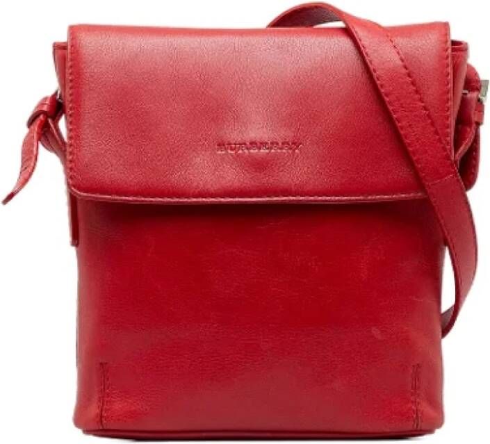 Burberry Vintage Pre-owned Leather crossbody-bags Rood Dames