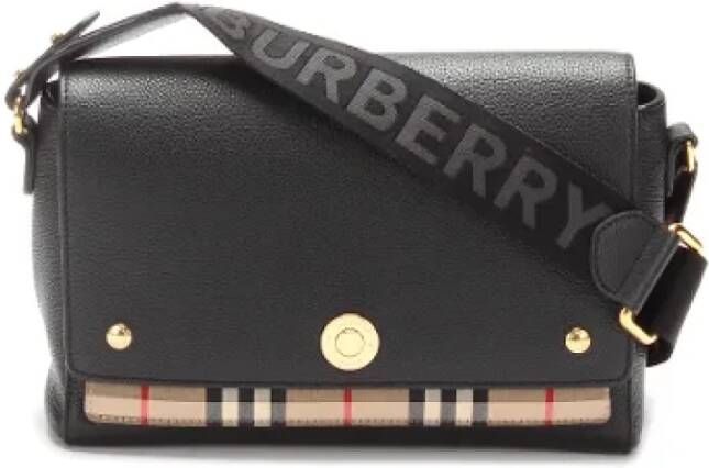 Burberry Vintage Pre-owned Leather crossbody-bags Zwart Dames