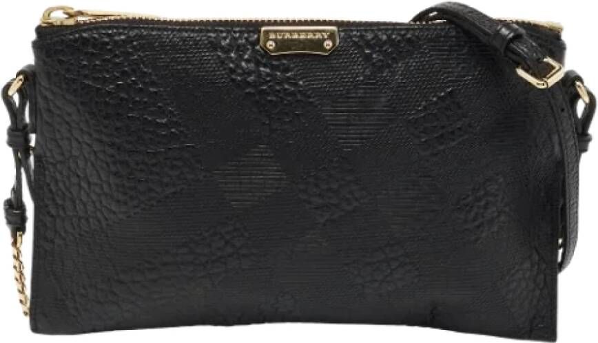 Burberry Vintage Pre-owned Leather crossbody-bags Zwart Dames
