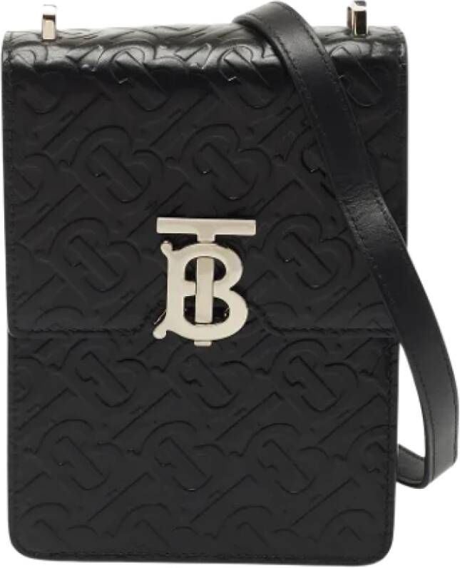 Burberry Vintage Pre-owned Leather crossbody-bags Zwart Dames