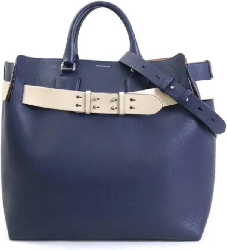 Burberry Vintage Pre-owned Leather handbags Blauw Dames