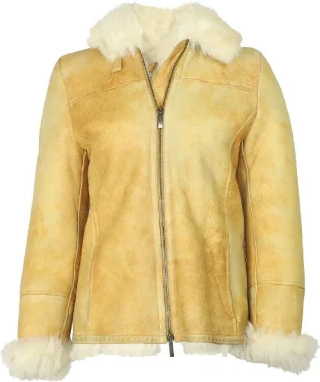 Burberry Vintage Pre-owned Leather outerwear Yellow Dames