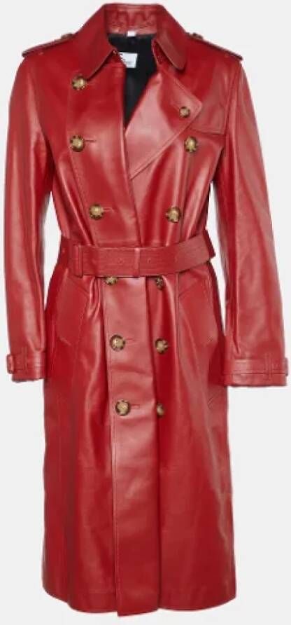 Burberry Vintage Pre-owned Leather outerwear Rood Dames