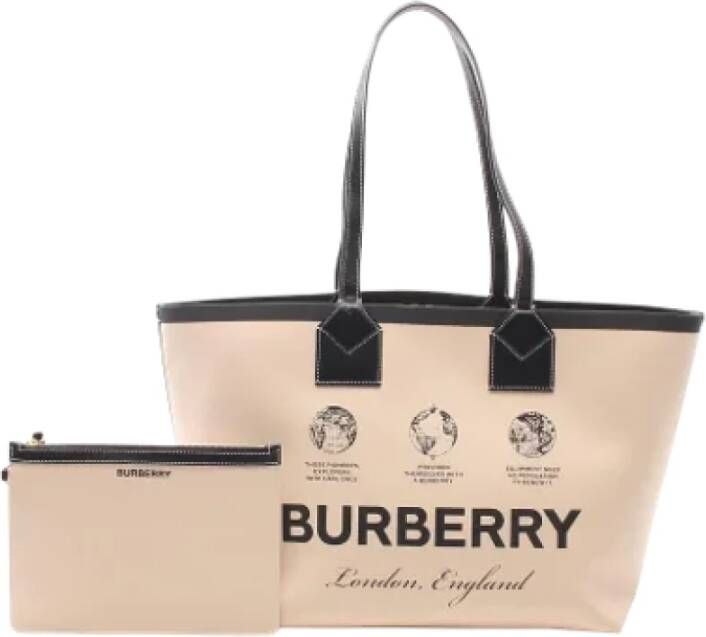Burberry Vintage Pre-owned Leather shoulder-bags Beige Dames