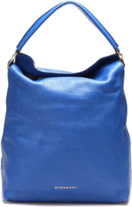 Burberry Vintage Pre-owned Leather shoulder-bags Blauw Dames