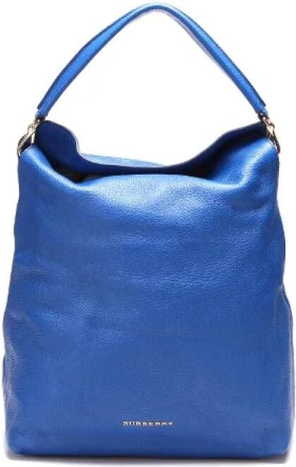 Burberry Vintage Pre-owned Leather shoulder-bags Blauw Dames